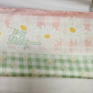 Betsey Johnson Spring Dress Scarf Pastel Pink Green Gingham Check Daisy NWT OXO